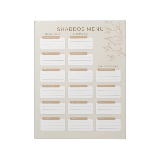 Drukke Joodse Moeder Shabbos Menu Planner 2024 Notitieblok (Linkerzijde)