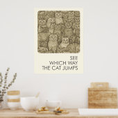 Drukke katten - spreekwoorden poster (Keuken)