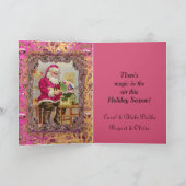 Drukke kerstman Victoriaans Feestdagen Kaart (Binnen)