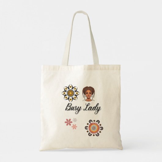 Drukke Lady Afro tas (Achterkant)