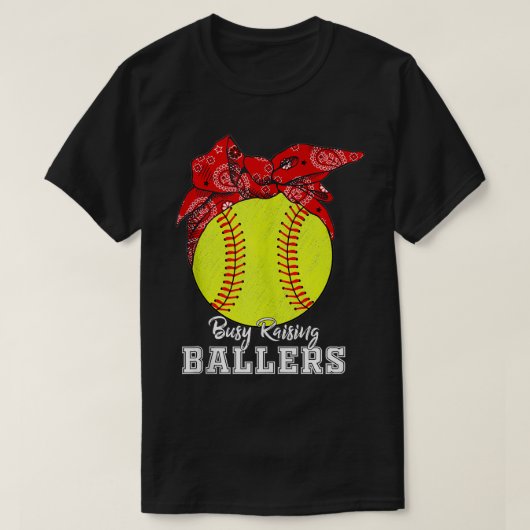 Drukke opvoeden ballers softbal softbal moeder t-shirt (Design voorkant)
