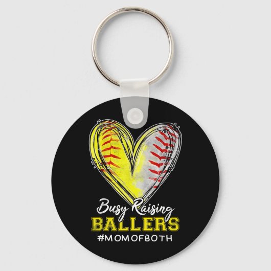Drukke opvoeding Llers Hart Mama van beide Softll  Sleutelhanger (Voorkant)