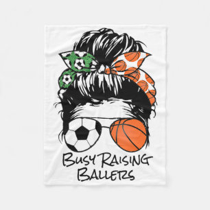 Drukke Raising Llers Messy Bun Vrouwen Sketel Voet Fleece Deken
