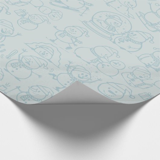 Drukke Sneeuwmannen Koliday Verpakking Cadeaupapier (Hoek)