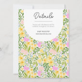 Drukke Spring Daffodil gooide Floral Baby shower Kaart (Achterkant)