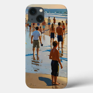 Drukke strandwandeling Case-Mate iPhone case
