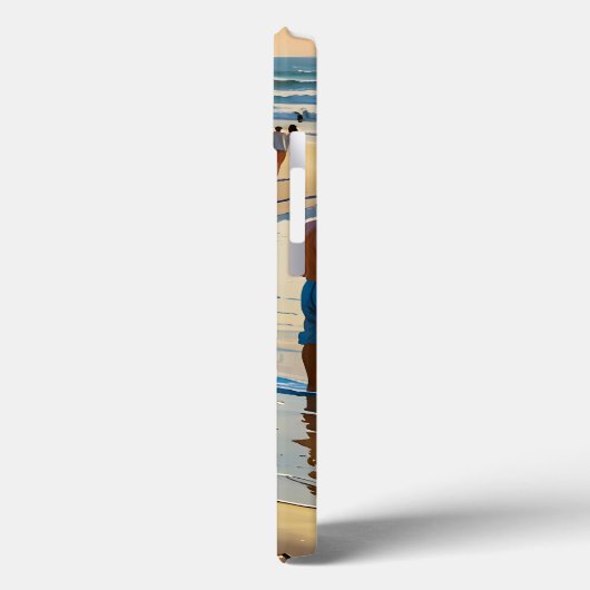 Drukke strandwandeling Case-Mate iPhone case (Achterkant / Links)