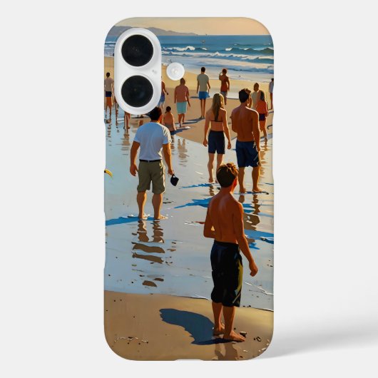 Drukke strandwandeling Case-Mate iPhone case (Achterkant)