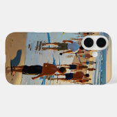 Drukke strandwandeling Case-Mate iPhone case (Achterkant (horizontaal))