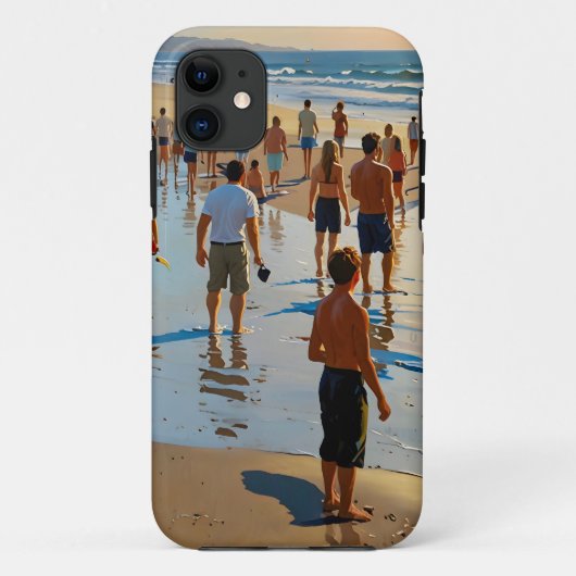 Drukke strandwandeling Case-Mate iPhone case (Achterkant)