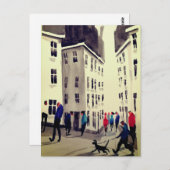 Drukke Street scene Briefkaart (Voorkant / Achterkant)