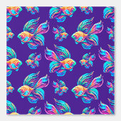 Drukke vissen diep blauw behang (Voorkant)