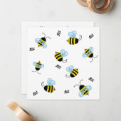 Drukke zoemende hommels gepersonaliseerd notitiekaartje (Voorkant / Achterkant in situ)