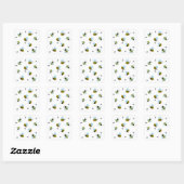 Drukke zoemende hommels mousepad vierkante sticker (Vel)