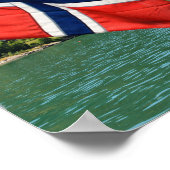 Drukken van autoveerboten in Noorse poster (Hoek)