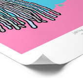 Drukken van kwallen en ijs, A4 (PINK ACHTERGROND) Poster (Hoek)