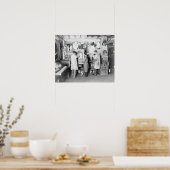 Drukkerij, 1921. Oude foto Poster (Keuken)