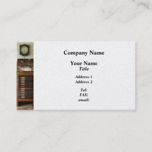 Drukkerij met klok visitekaartje