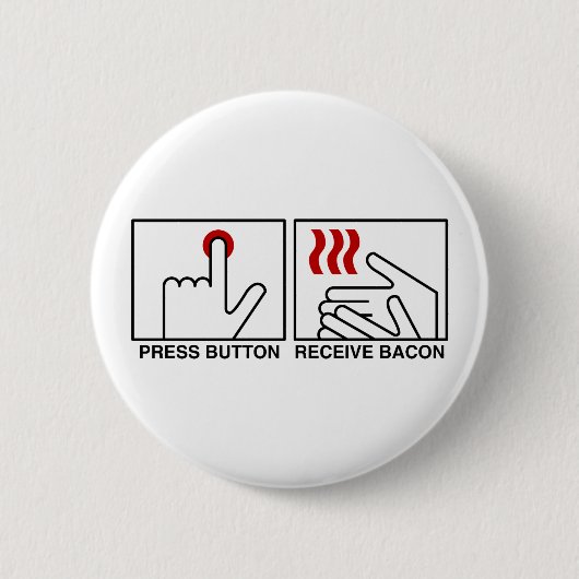 DRUKKNOP ONTVANG BACON Knop Ronde Button 5,7 Cm (Voorkant)