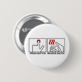 DRUKKNOP ONTVANG BACON Knop Ronde Button 5,7 Cm (Voorkant /achterkant)