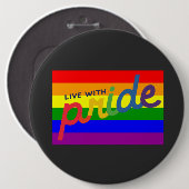 drukknop regenboog ronde button 6,0 cm (Voorkant /achterkant)