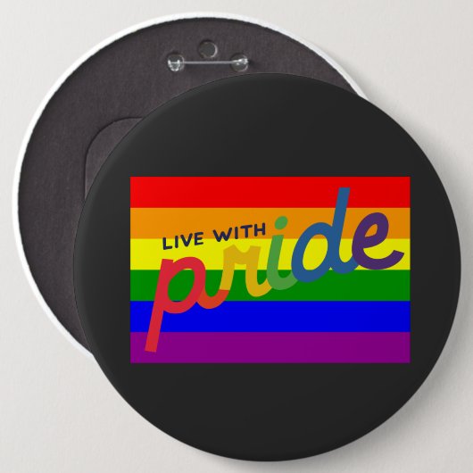 drukknop regenboog ronde button 6,0 cm (Voorkant /achterkant)