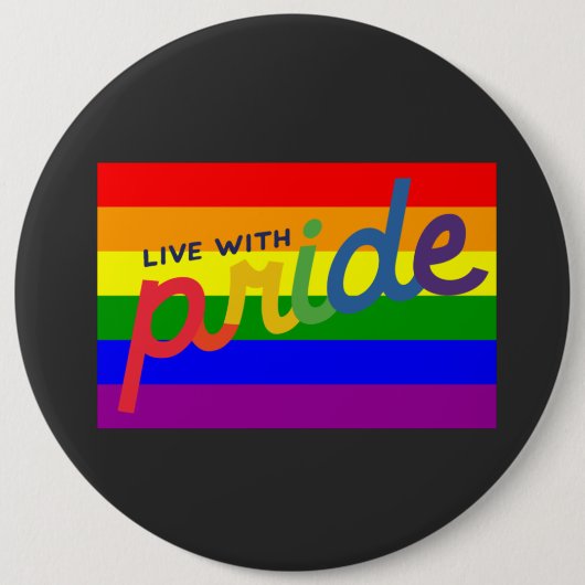 drukknop regenboog ronde button 6,0 cm (Voorkant)