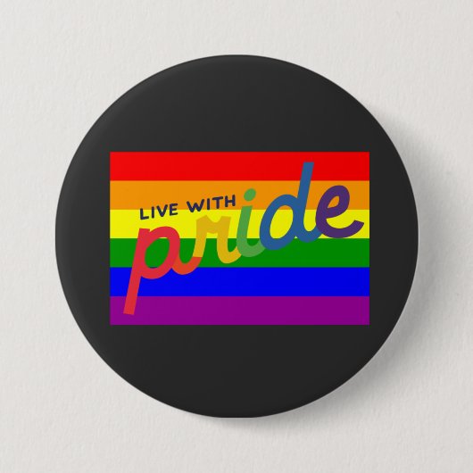 drukknop regenboog ronde button 7,6 cm (Voorkant)