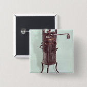 Drukkoker, uitgevonden door Denis Papin 1679 Vierkante Button 5,1 Cm (Voorkant /achterkant)