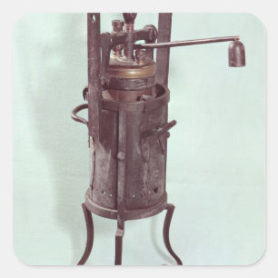 Drukkoker, uitgevonden door Denis Papin 1679 Vierkante Sticker