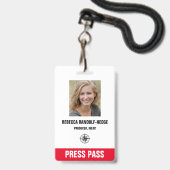 DRUKPAS SPECIAAL EVENEMENT - Foto I.D. Badge (Voorzijde met lanyard)