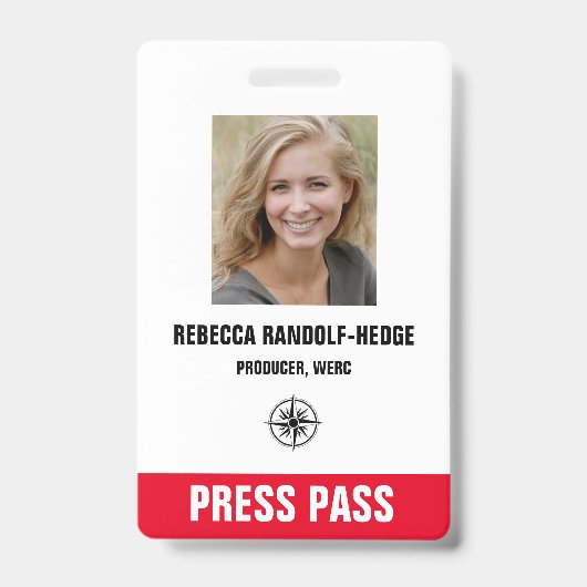 DRUKPAS SPECIAAL EVENEMENT - Foto I.D. Badge (Voorzijde)
