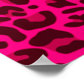 Drukpatroon van neonroze luipaard poster (Hoek)
