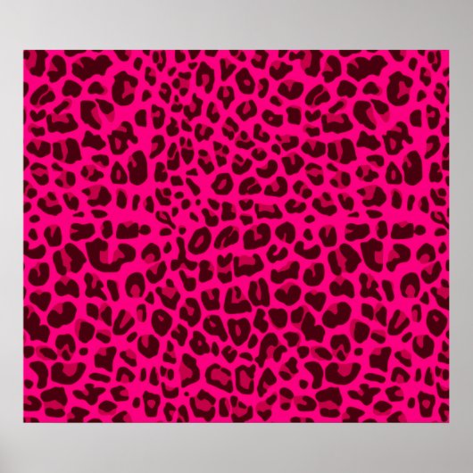 Drukpatroon van neonroze luipaard poster (Voorkant)