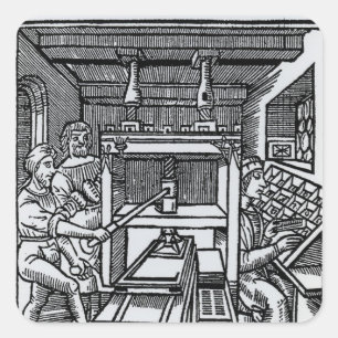 Drukpers Vierkante Sticker