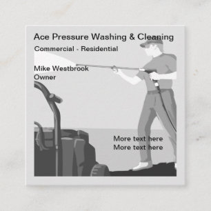 Drukreiniging en schoonmaken vierkante visitekaartje