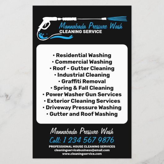 Drukreiniging Power Washing Professionele Reinigin Flyer (Voorkant)