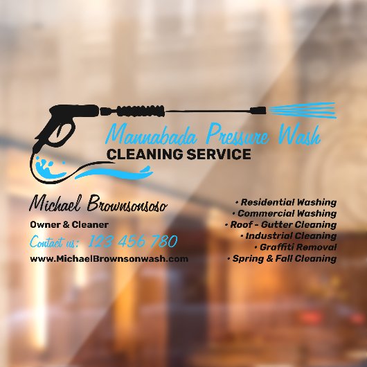 Drukreiniging Power Wassing Raamsticker (Vel 2)