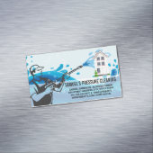 Drukreiniging | Werknemer | Zeepbellen Magnetisch Visitekaartje (Voorbeeld)