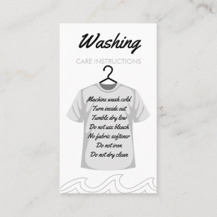 Drukrichting Shirt Wasverzorgingsinstructies Visitekaartje