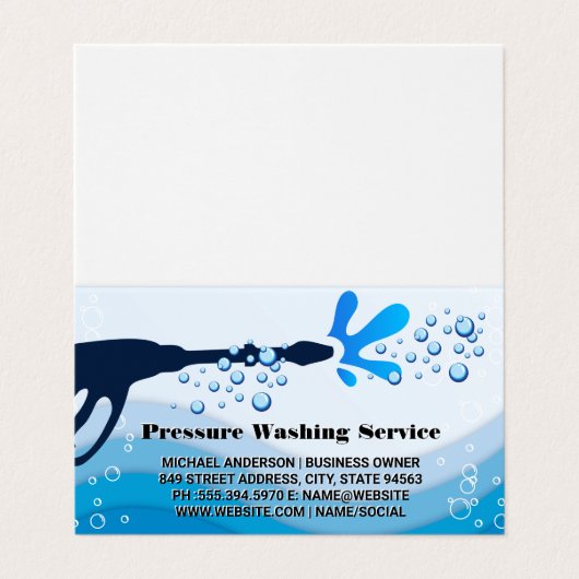 Drukspoelwater | Zakelijke Soap Bubbles Visitekaartje (Buitenkant ongevouwen)