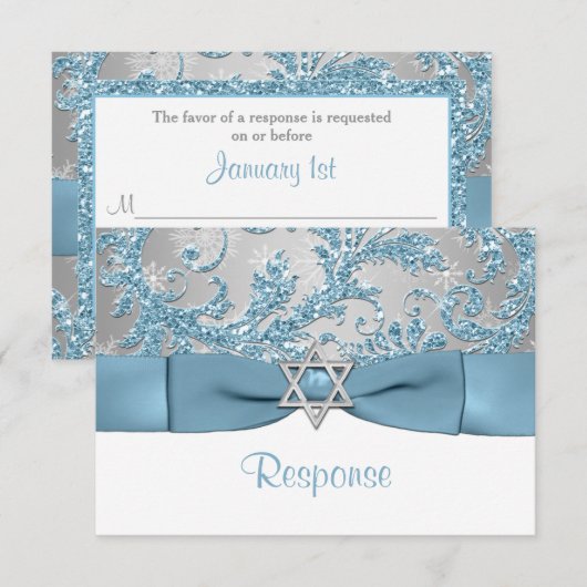 DRUKSTBOW - Winter Wonderland Bat Mitzvah RSVP (Voorkant / Achterkant)