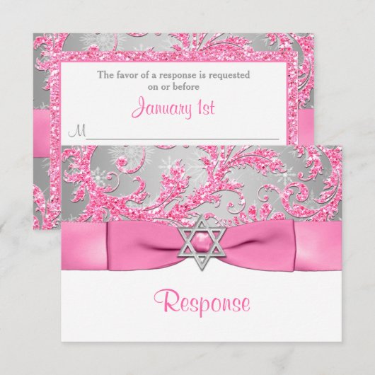 DRUKSTBOW - Winter Wonderland Bat Mitzvah RSVP 2 (Voorkant / Achterkant)