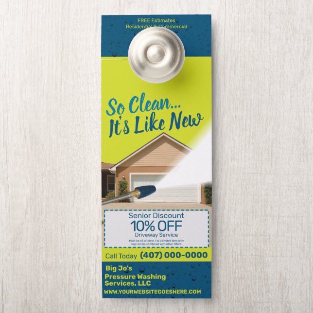 Drukstroom  Sjabloon grote Deurhanger (Op knop)