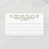 Drukstroom wassen en Cartoon Visitekaartje (Achterkant)