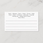 Drukstroom wassen en reinigen visitekaartje (Achterkant)