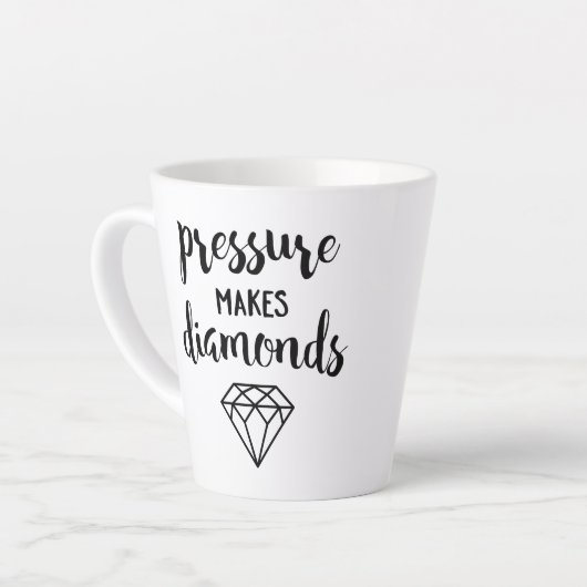 Drukt diamanten - Manuscript Typografie Latte Mok (Linkerhoek)