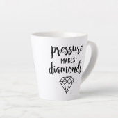 Drukt diamanten - Manuscript Typografie Latte Mok (Rechterhoek)