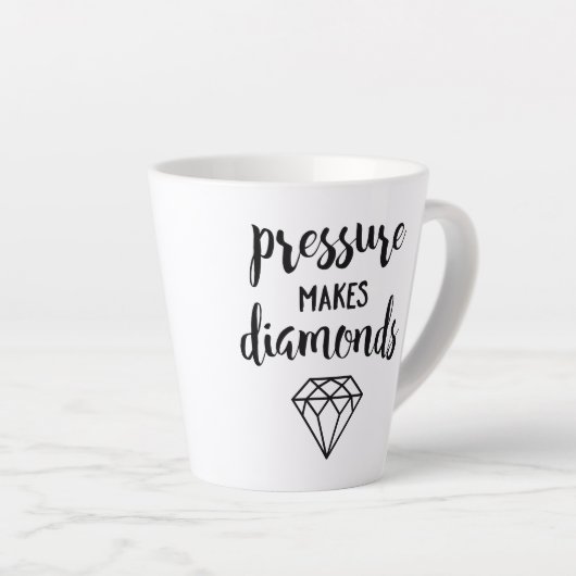 Drukt diamanten - Manuscript Typografie Latte Mok (Rechterhoek)