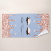 Drukt Glitter Effect Lash Hallo Beauty Roos Blue Badhanddoek (Badhanddoek)